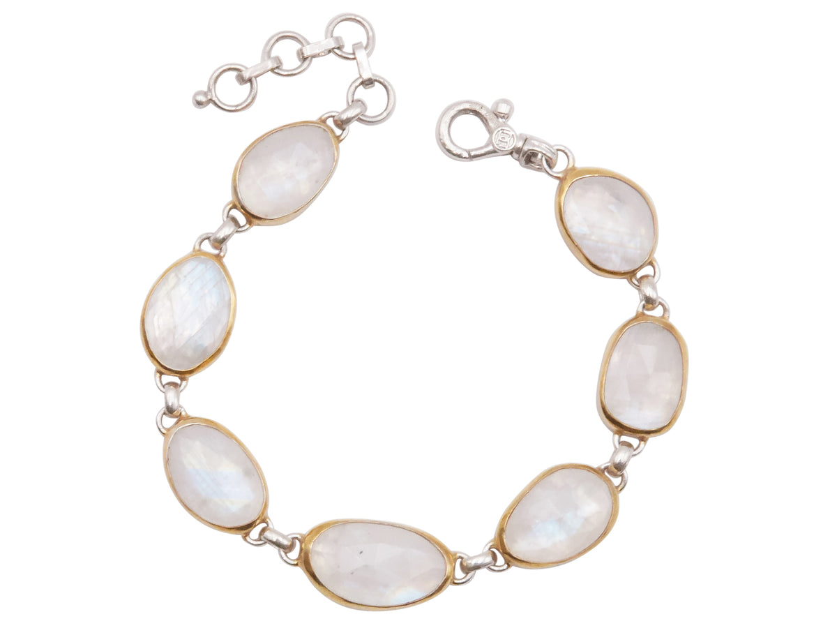 GURHAN, GURHAN Galapagos Sterling Silver All Around Bracelet, Moonstone, Gold Accents