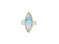 GURHAN, GURHAN Galapagos Sterling Silver Cocktail Ring, Larimar, Gold Accents