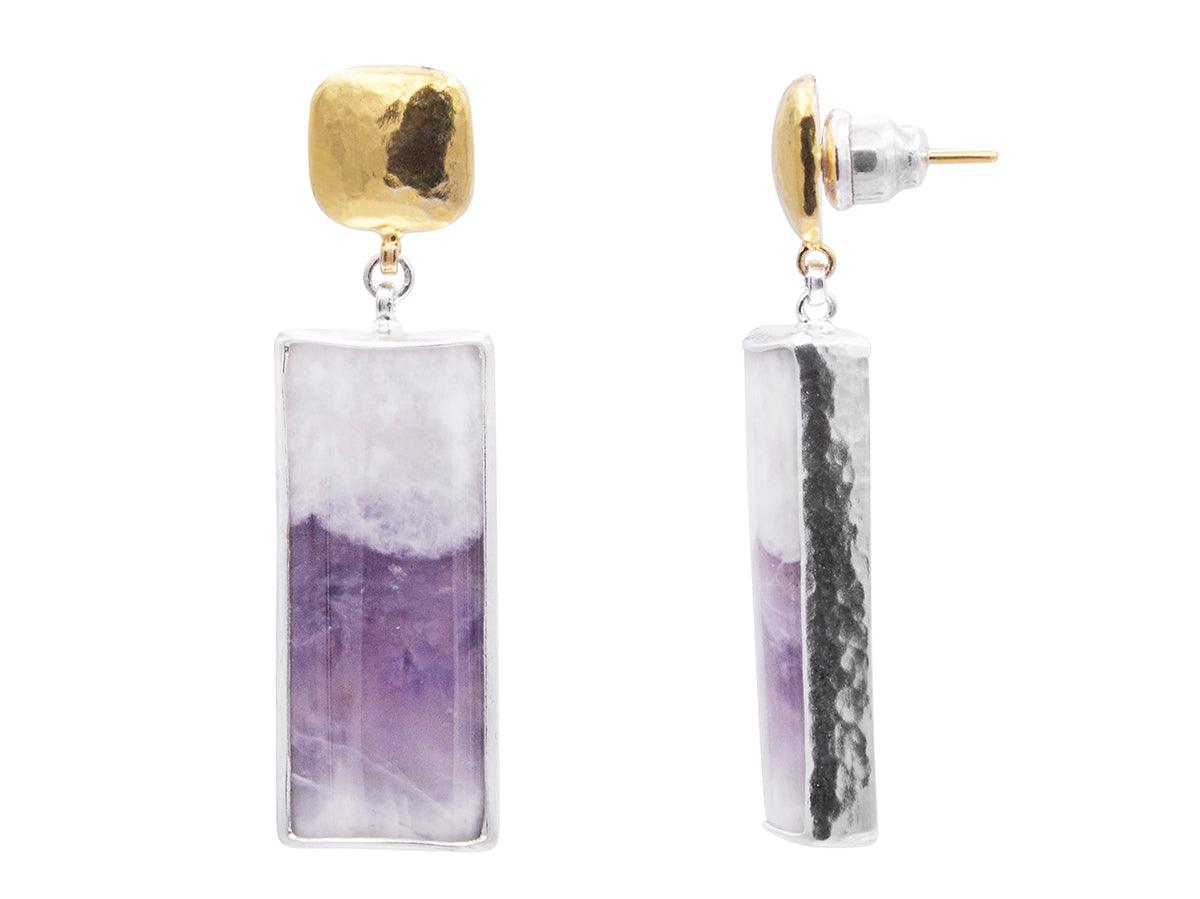 GURHAN, GURHAN Galapagos Sterling Silver Drop Earrings, Amethyst, Gold Accents