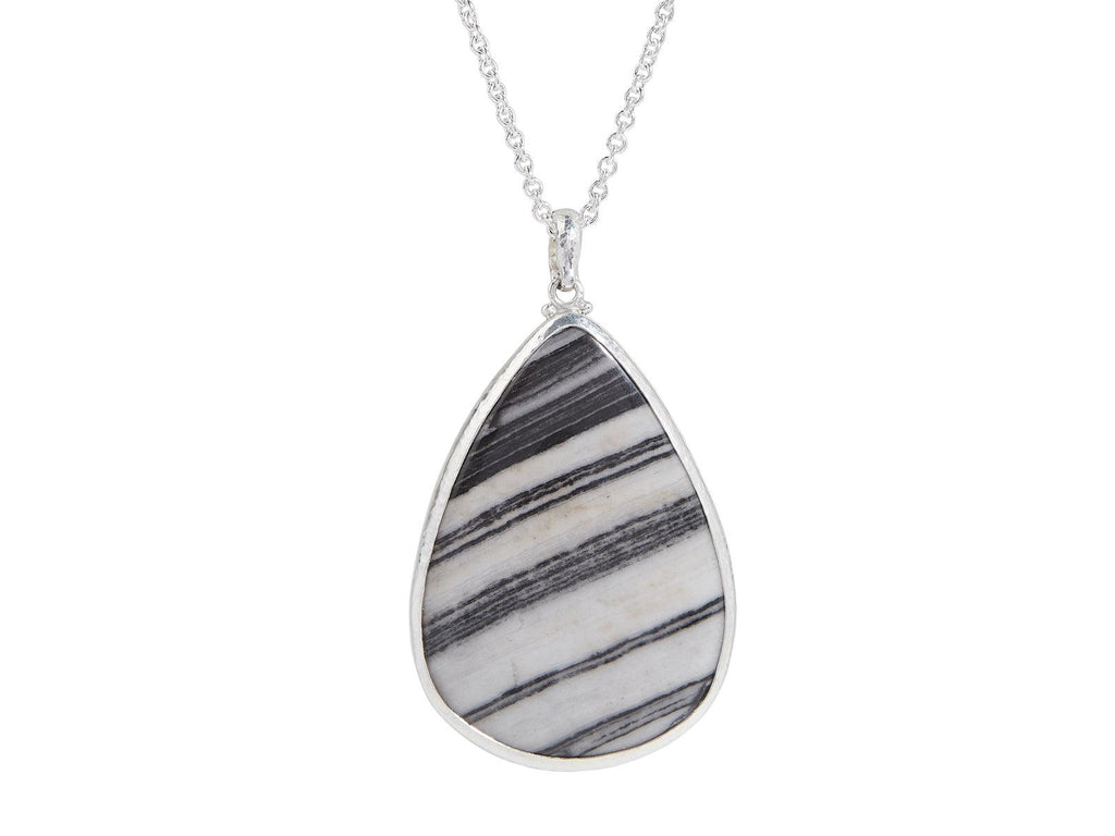 GURHAN, GURHAN Galapagos Sterling Silver Jasper Pendant Necklace, 63x44mm Teardrop