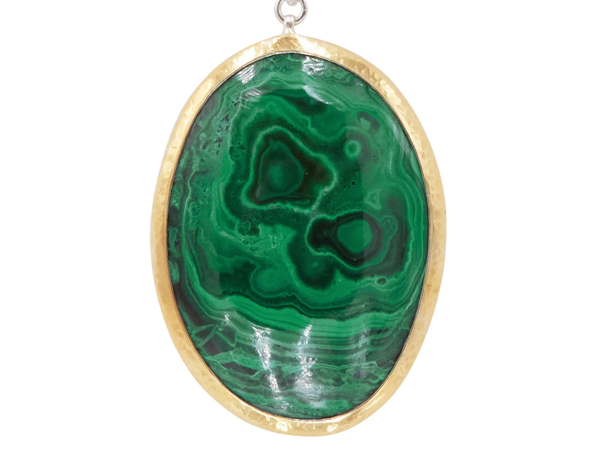 GURHAN, GURHAN Galapagos Sterling Silver Pendant Necklace, Malachite, Gold Accents