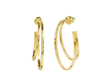 GURHAN, GURHAN Geo Gold Hoop Earrings, Double Oval