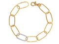 GURHAN, GURHAN Geo Gold Oval Link Bracelet, Single Pave Link, Diamond