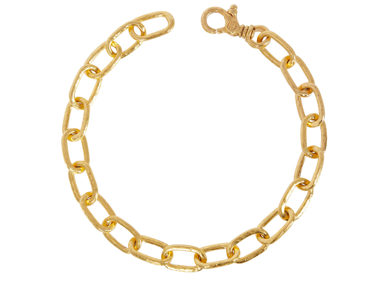GURHAN, GURHAN Hoopla Gold All Around Link Bracelet, 7mm Oval, with No Stone