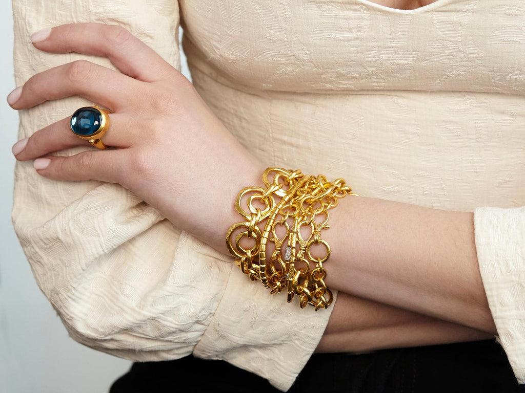 GURHAN, GURHAN Hoopla Gold Chain Link Bracelet, Chunky Mixed Round Links