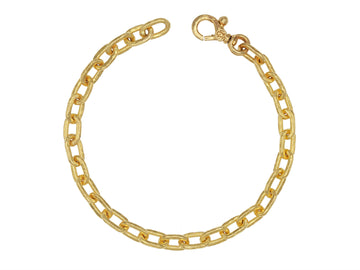 GURHAN, GURHAN Hoopla Gold All Around Link Bracelet, 9mm Oval, No Stone
