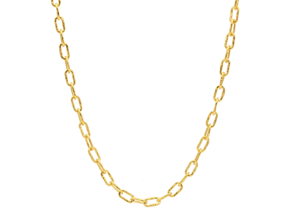 GURHAN, GURHAN Hoopla Gold Link Long Necklace, 9mm Oval, No Stone