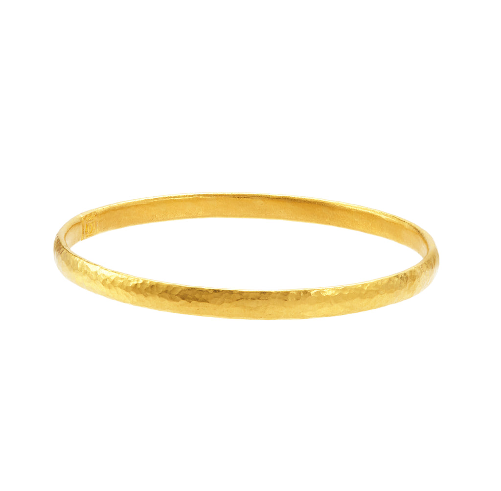GURHAN Hoopla Gold Plain Bangle Bracelet, 5.5mm Wide, with No Stone