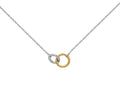 GURHAN, GURHAN Hoopla Sterling Silver Front Focus Short Necklace, Double Interlock, No Stone, Gold Accents