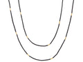 GURHAN, GURHAN Jet Set Gold Single Strand Long Necklace, 50" Long, with Jet Beads