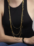 GURHAN, GURHAN Jet Set Gold Single Strand Long Necklace, 50" Long, with Jet Beads