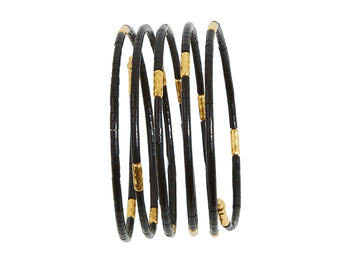 GURHAN, GURHAN Jet Set Gold Beaded Bangle Bracelet, Coiled