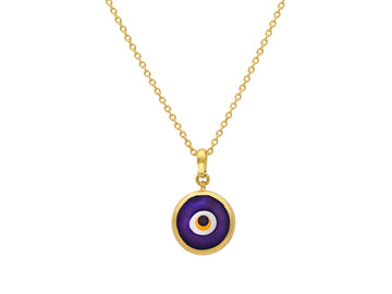 GURHAN, GURHAN JuJu Gold Pendant Necklace, 15mm Round, with Evil Eye