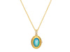 GURHAN, GURHAN Locket Gold Oval Pendant Necklace, 15x13mm Stone, with Opal and Diamond