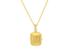 GURHAN, GURHAN Locket Gold Pendant Necklace, Small Plain Rectangle, Diamond Accents