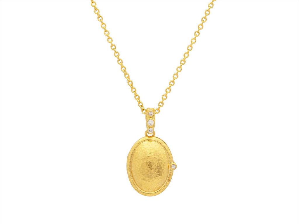 GURHAN, GURHAN Locket Gold Pendant Necklace, 28x18mm Oval