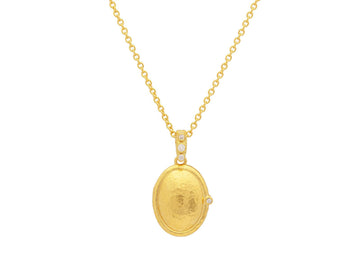 GURHAN, GURHAN Locket Gold Pendant Necklace, 28x18mm Oval