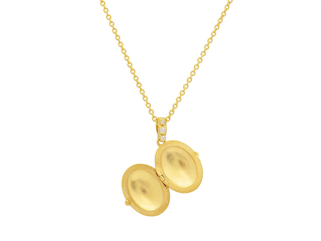 GURHAN, GURHAN Locket Gold Pendant Necklace, 28x18mm Oval