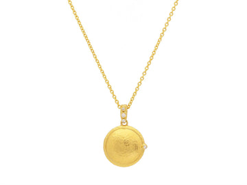 GURHAN, GURHAN Locket Gold Pendant Necklace, 20mm Round