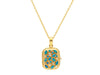 GURHAN, GURHAN Locket Gold Stone Cluster Pendant Necklace, 36.5x21.5mm, Clustered Stones, Opal and Diamond