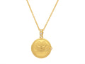 GURHAN, GURHAN Locket Gold Round Pendant Necklace, 25mm Pawprint, Diamond
