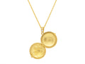 GURHAN, GURHAN Locket Gold Round Pendant Necklace, 25mm Pawprint, Diamond