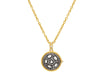 GURHAN, GURHAN Locket Gold Round Pendant Necklace, Mixed Shaped Rosecut, with Diamond