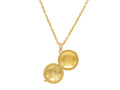 GURHAN, GURHAN Locket Gold Round Pendant Necklace, Mixed Shaped Rosecut, with Diamond