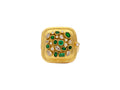 GURHAN, GURHAN Locket Gold Stone Cocktail Ring, 23mm Square, with Emerald and Diamond
