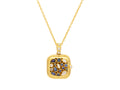 GURHAN, GURHAN Locket Gold Pendant Necklace, 23mm Square, with Sapphire and Diamond