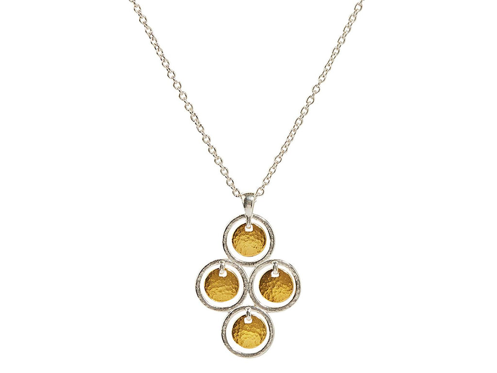 GURHAN, GURHAN Lush Sterling Silver Pendant Necklace, Cross Shape, Gold Accents
