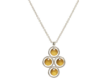 GURHAN, GURHAN Lush Sterling Silver Pendant Necklace, Cross Shape, with No Stone & Gold Accents