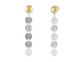 GURHAN, GURHAN Lush Sterling Silver Long Drop Earrings, Long Linear on Post Top, with No Stone & Gold Accents