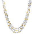 GURHAN, GURHAN Lush Sterling Silver Triple Strand Short Necklace, Round Flakes, with No Stone & Gold Accents