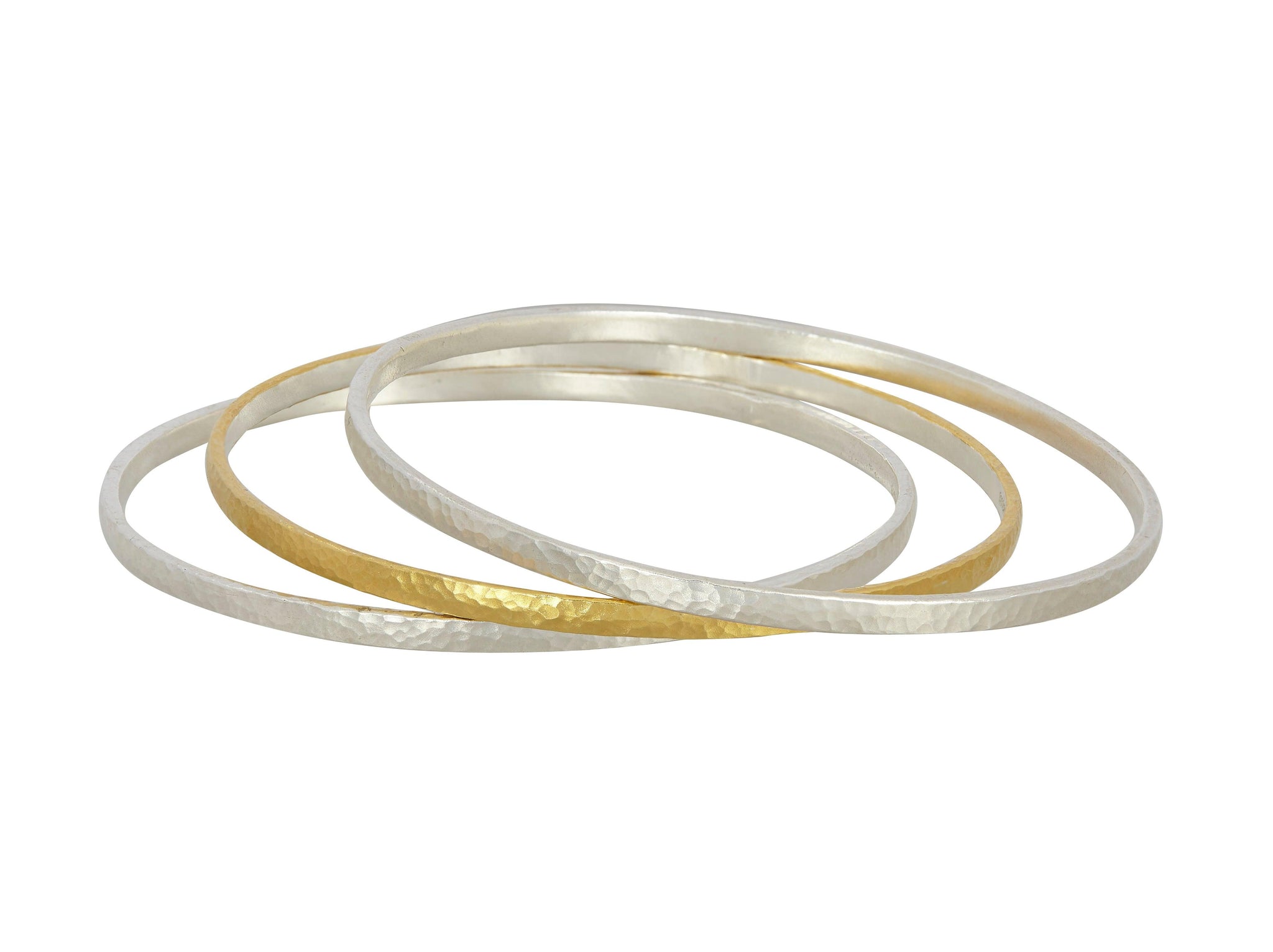 GURHAN Mango Sterling Silver Bangle Bracelet, Set of 3, Gold