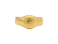 GURHAN, GURHAN Mens Gold Signet Band Ring, Small Round, with No Stone