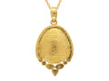 GURHAN, GURHAN Muse Gold Pendant Necklace, Carved Drop Shape in Wide Frame, Aquamarine and Diamond