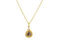 GURHAN, GURHAN Muse Gold Pendant Necklace, 10x8mm Amorphous in Wide Frame, with Diamond Slice