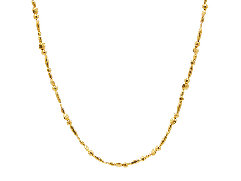 GURHAN, GURHAN Rain Gold Single Strand Necklace, Beaded, with No Stone