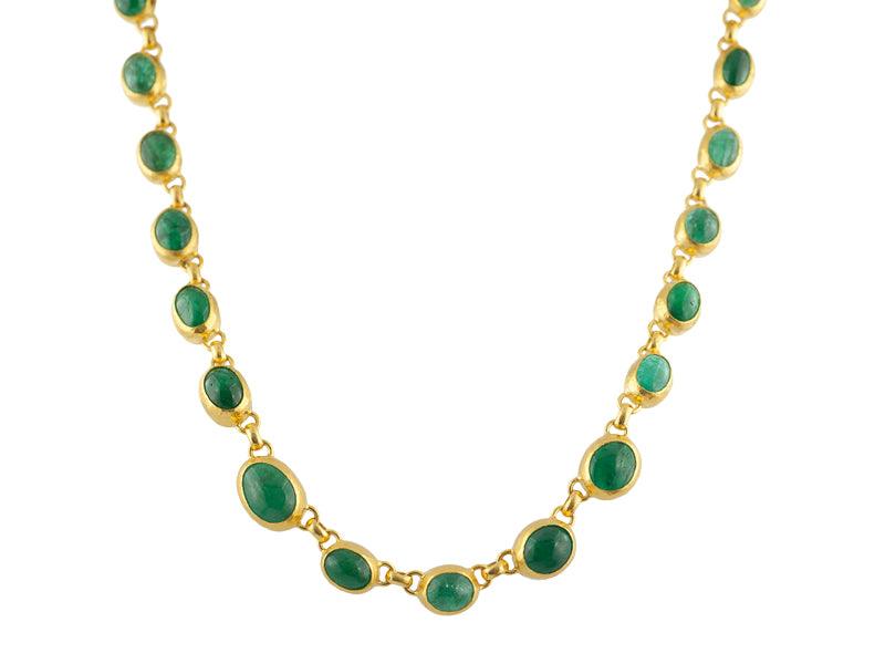 GURHAN, GURHAN Rune Gold All Around Necklace,  with Emerald