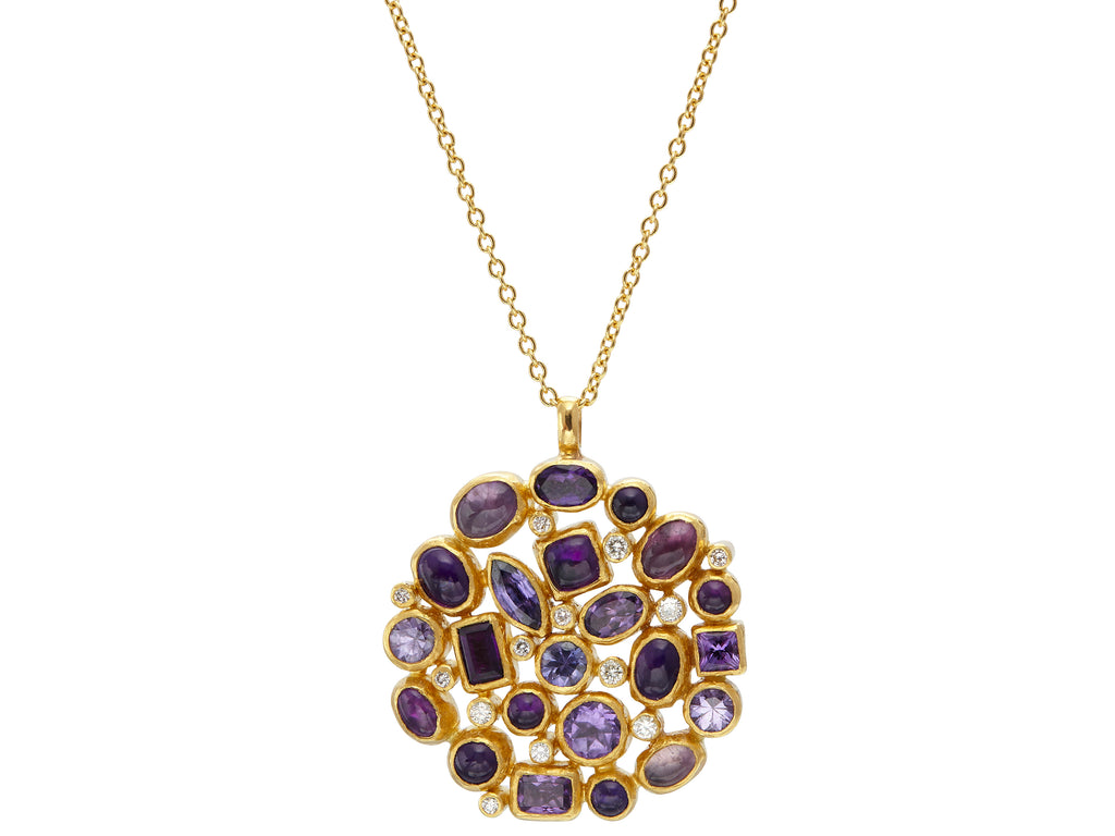 GURHAN, GURHAN Pointelle Gold Cluster Necklace, Amethyst