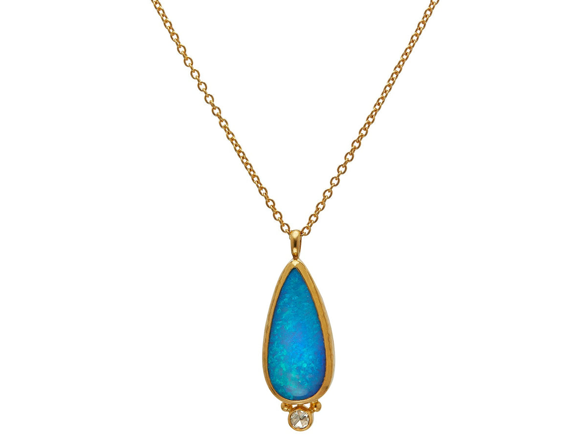 GURHAN, GURHAN Rune Gold Pendant Necklace,  with Opal