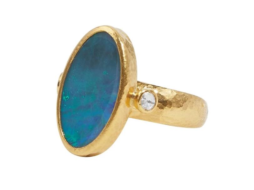 GURHAN, GURHAN Rune Gold Stone Ring,  with Opal