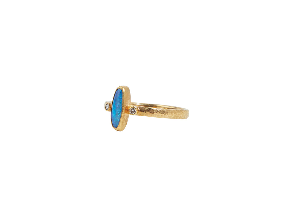 GURHAN, GURHAN Skittle Gold Stone Ring, Small, with Opal