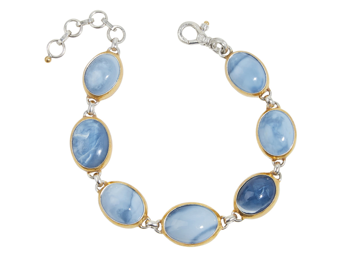 GURHAN, GURHAN Galapagos Sterling Silver All Around Bracelet, Opal, Gold Accents