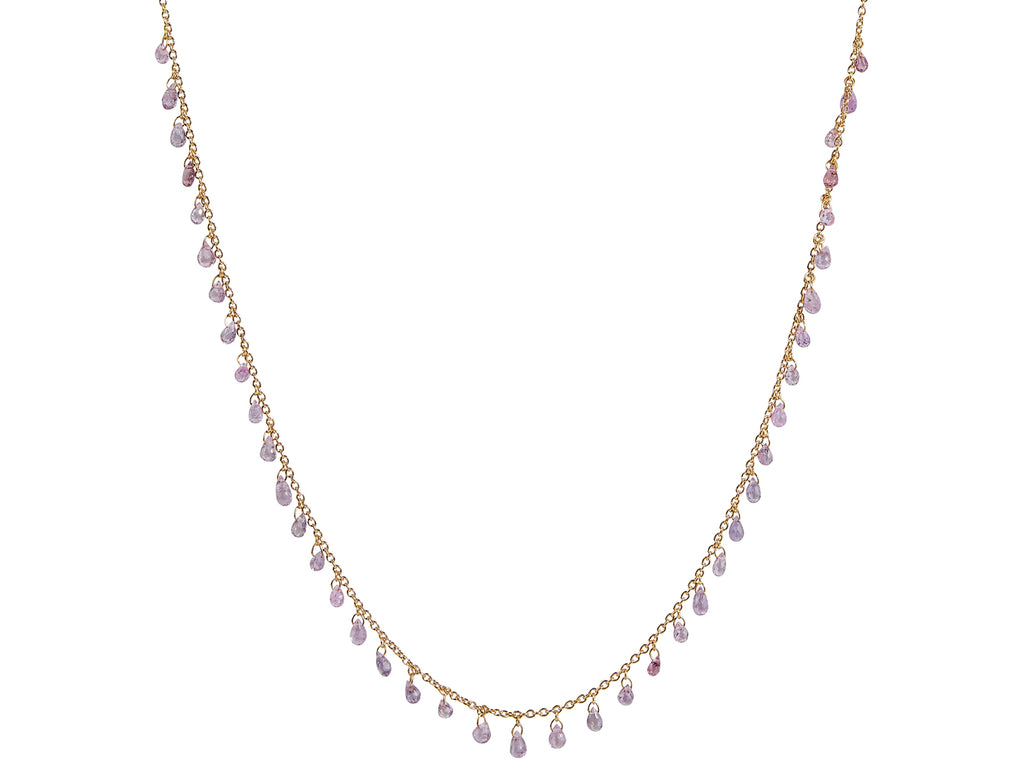 GURHAN, GURHAN Dew Gold Sapphire Link Short Necklace, Briolettes on Delicate Chain