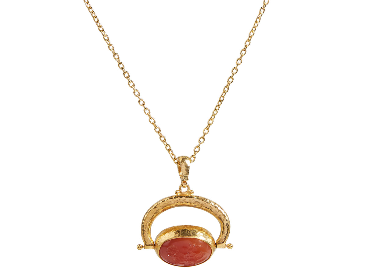 GURHAN, GURHAN Antiquities Gold Pendant Necklace, 16x12mm Oval, with Intaglio