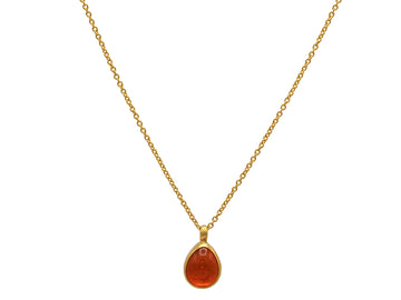 GURHAN, GURHAN Rune Gold Pendant Necklace,  with Mexican Opal