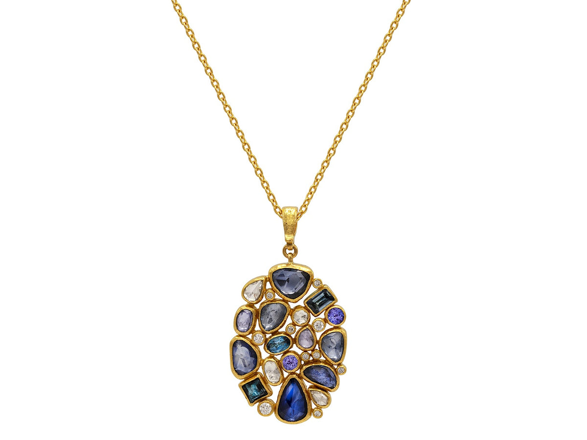 GURHAN, GURHAN Pointelle Gold Pendant Necklace,  with Mixed Stones