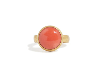 GURHAN, GURHAN Rune Gold Coral Cocktail Ring, 14mm Round